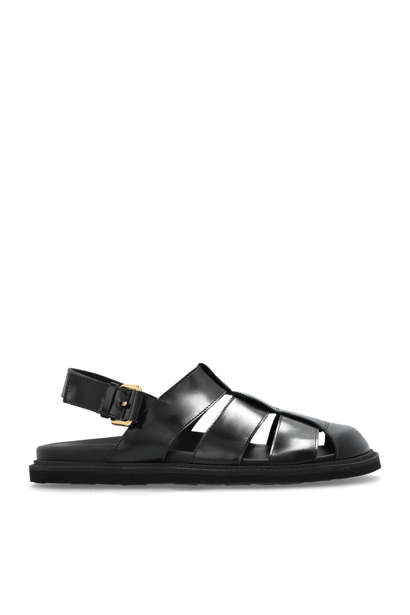 サンダル Moschino SS25 Leather sandals (MB10073G0MGB0 000) Moschino sandals men MB10073G0MGB0000 Black leather logo